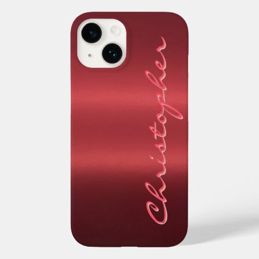 Coques Case-Mate iPhone Titane rouge brillant acier inoxydable métal 15 (Verso)