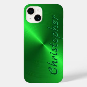 Coque Pour iPhone 14 Titane vert acier inoxydable métal