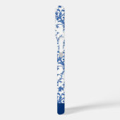 Coques Case-Mate iPhone Toile à fleurs bleue (Verso / Gauche)