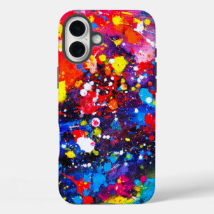 Coques iPhone 16 Plus Toile artistique aux éclaboussures de peinture col