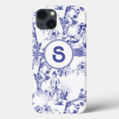 Coques Case-Mate iPhone Toile bleue et blanche (Verso)