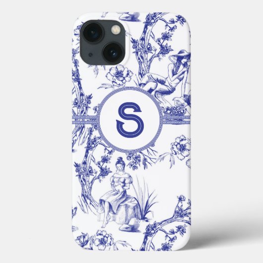 Coques Case-Mate iPhone Toile bleue et blanche (Verso)