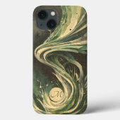 Coques Case-Mate iPhone Toile d'aquarelle verte Abstraite (Verso)