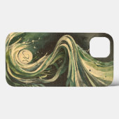 Coques Case-Mate iPhone Toile d'aquarelle verte Abstraite (Verso (horizontal))