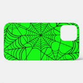 Coques Case-Mate iPhone toile d'araignée verte à l'acide halloween (Verso (horizontal))