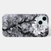 Coques Case-Mate iPhone Toile de Fleur gris noir et argent (Verso (horizontal))