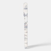 Coques Case-Mate iPhone Toile de Jouy Bleue Côtière Tropicale Monogramme (Verso / Gauche)