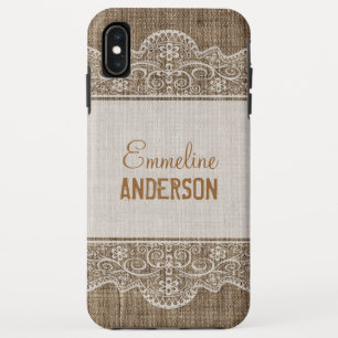 Etui iPhone Case-Mate Toile de jute rustique vintage avec la belle