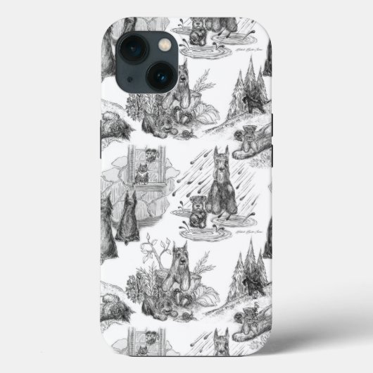 Coques Case-Mate iPhone Toile noire MINI SCHNAUZER Terrier (Verso)