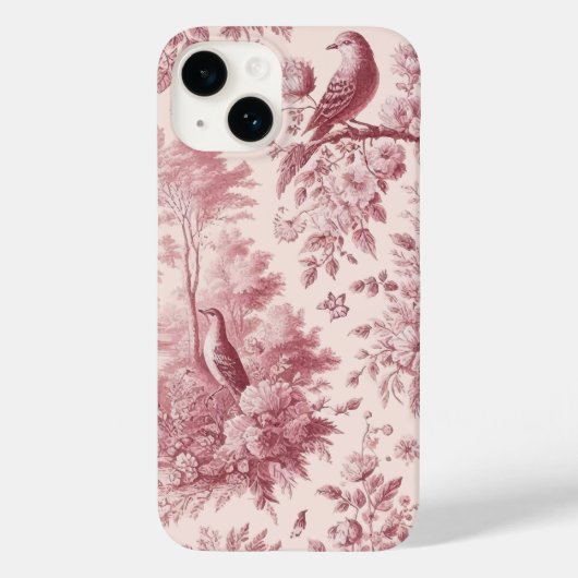 Coques Case-Mate iPhone Toile rose Vintage (Verso)