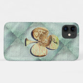 Coques Case-Mate iPhone Toile trèfle avec Monogramme (Dos (Horizontal))