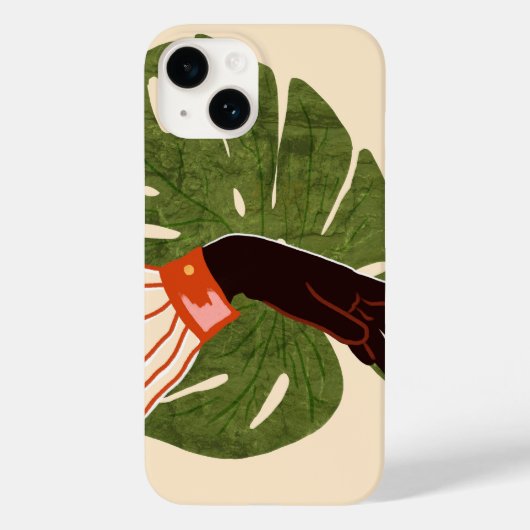 Coques Case-Mate iPhone Toile verte, Accent rouge (Verso)