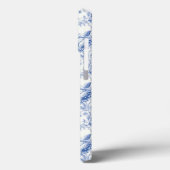 Coques Case-Mate iPhone Toile vintage Florale Bleu (Verso / Gauche)