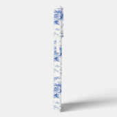 Coques Case-Mate iPhone Toile vintage Florale Bleu (Verso / Droite)