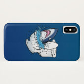 Coques Case-Mate iPhone Toilette Shark Funny Blue Cartoon (Dos (Horizontal))