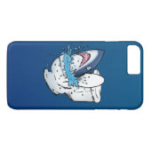 Coques Case-Mate iPhone Toilette Shark Funny Blue Cartoon (Dos (Horizontal))