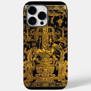 Coque Pour Pour iPhone 14 Pro Max Tombeau de Pakal - Astronaut Palenque d'or