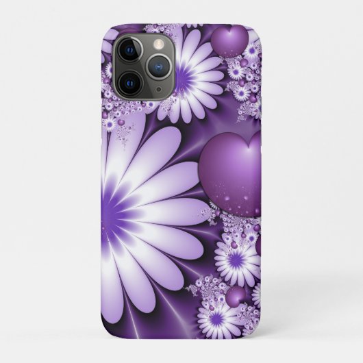 Coques Case-Mate iPhone Tomber amoureux Fleurs et cœurs abstraits Fractale (Dos)