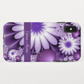 Coques Case-Mate iPhone Tomber amoureux Fleurs et cœurs abstraits Nom (Dos (Horizontal))