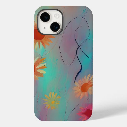 Coques Case-Mate iPhone Tons assourdis tournesols abstraits (Verso)