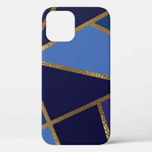 Case-Mate iPhone Case Tons bleu et or bronze géométrique chic