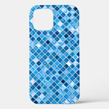 Tons Bleus "Aquarelle" Mosaïque Carreaux Motif Coq