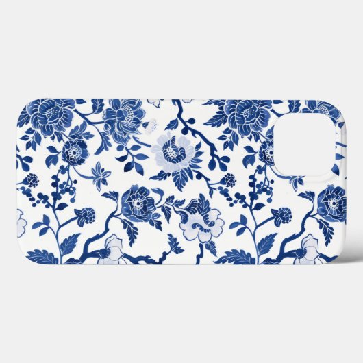 Coques Case-Mate iPhone Tons Chinoiserie bleu (Verso (horizontal))
