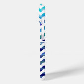 Coques Case-Mate iPhone tons de chevron à motifs bleus (Verso / Gauche)