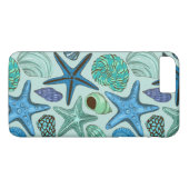 Coques Case-Mate iPhone Tons De Coquillages Bleus Et Motif D'Étoile (Dos (Horizontal))