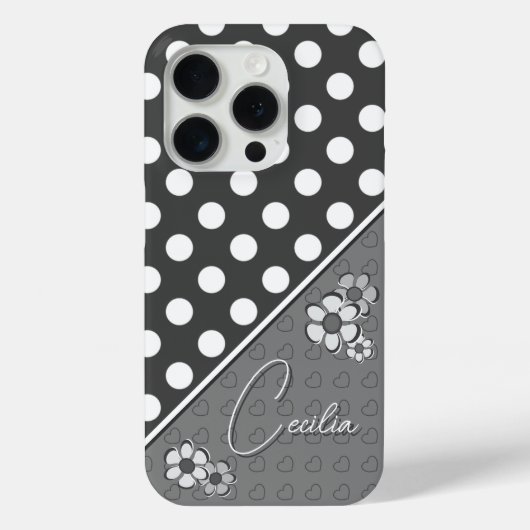 Coques Case-Mate iPhone Tons De Modèle Gris Pour Votre Nom Pois (Verso)