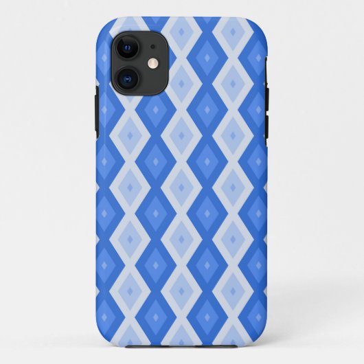 Coques Case-Mate iPhone Tons de motif de diamant bleu (Dos)