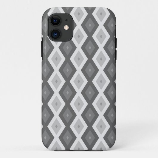 Coques Case-Mate iPhone Tons de motif de diamant gris (Dos)
