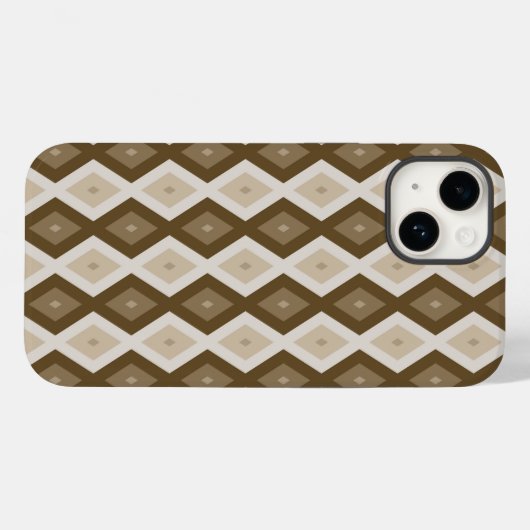 Coques Case-Mate iPhone Tons de motif diamant brun (Verso (horizontal))