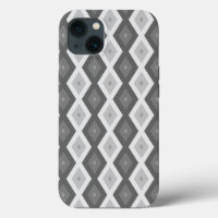 Tons de motif diamant gris Coque-Mate iPhone ca