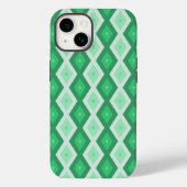 Coques Case-Mate iPhone Tons de motif diamant vert (Verso)