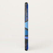 Coques Case-Mate iPhone Tons de motif en vitrail bleu (Dos/Gauche)