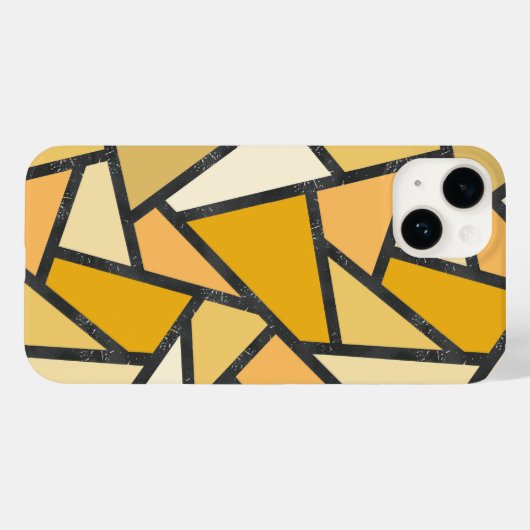 Coques Case-Mate iPhone Tons de motif en vitrail jaune (Verso (horizontal))
