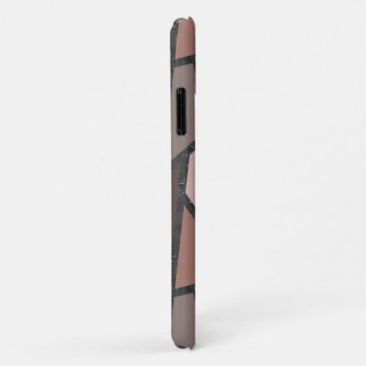 Coques Case-Mate iPhone Tons de motif en vitrail marron (Dos/Droite)