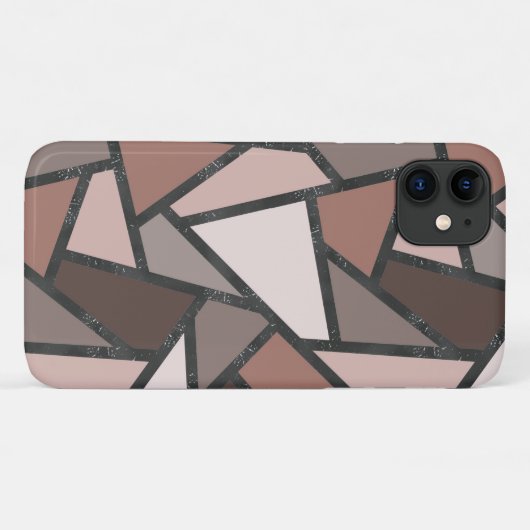 Coques Case-Mate iPhone Tons de motif en vitrail marron (Dos (Horizontal))