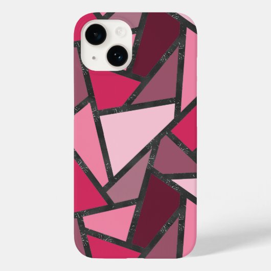 Coques Case-Mate iPhone Tons de motif en vitrail rose (Verso)
