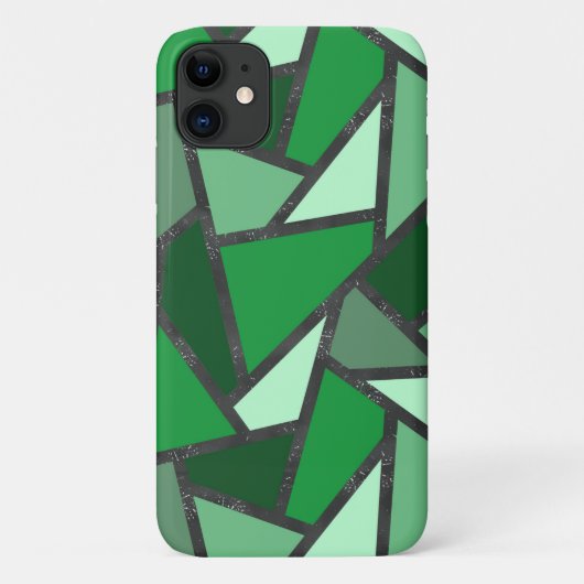 Coques Case-Mate iPhone Tons de motif en vitrail vert (Dos)