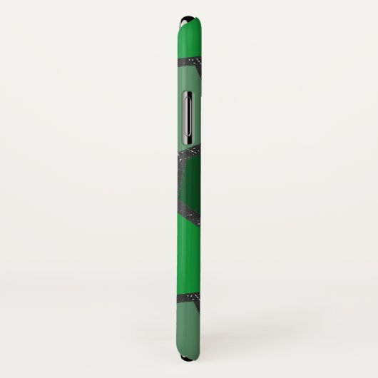 Coques Case-Mate iPhone Tons de motif en vitrail vert (Dos/Droite)