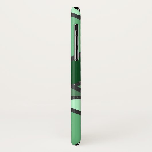 Coques Case-Mate iPhone Tons de motif en vitrail vert (Dos/Gauche)