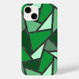 Coque Pour iPhone 14 Tons de motif en vitrail vert