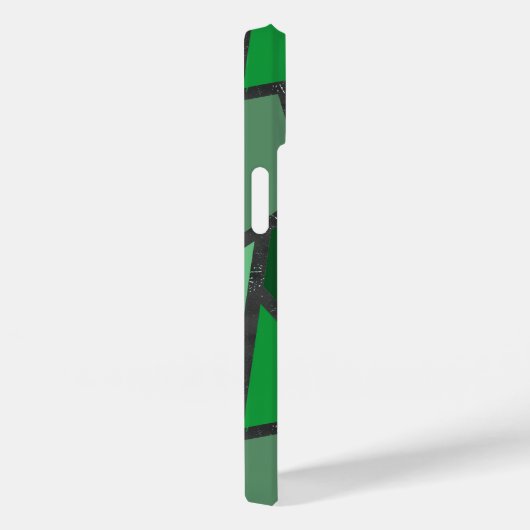 Coques Case-Mate iPhone Tons de motif en vitrail vert (Verso / Droite)