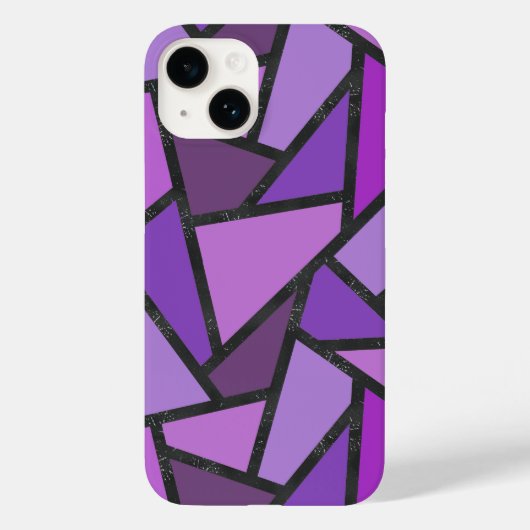 Coques Case-Mate iPhone Tons de vitrail violet motif (Verso)