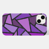Coques Case-Mate iPhone Tons de vitrail violet motif (Verso (horizontal))