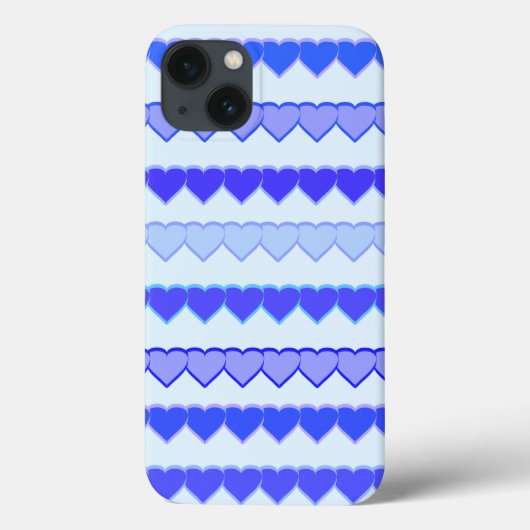 Coques Case-Mate iPhone Tons des lignes de coeur bleu (Verso)