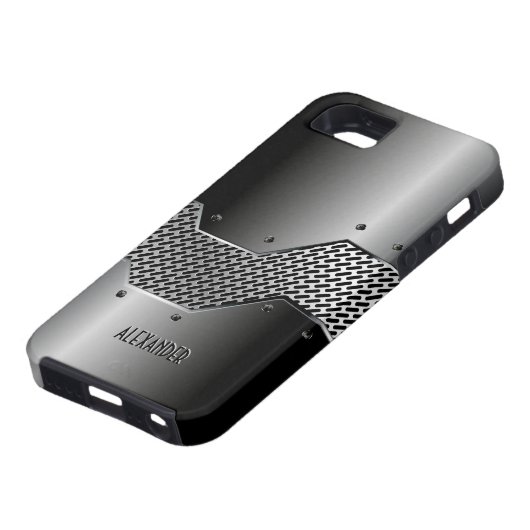 Coques Case-Mate iPhone Tons gris foncé brillant apparence métallique (Bas)
