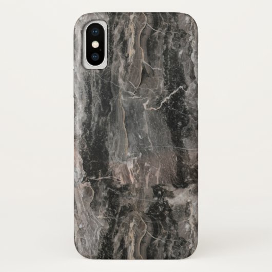 Coques Case-Mate iPhone Tons gris tacheté Texture de marbre (Dos)